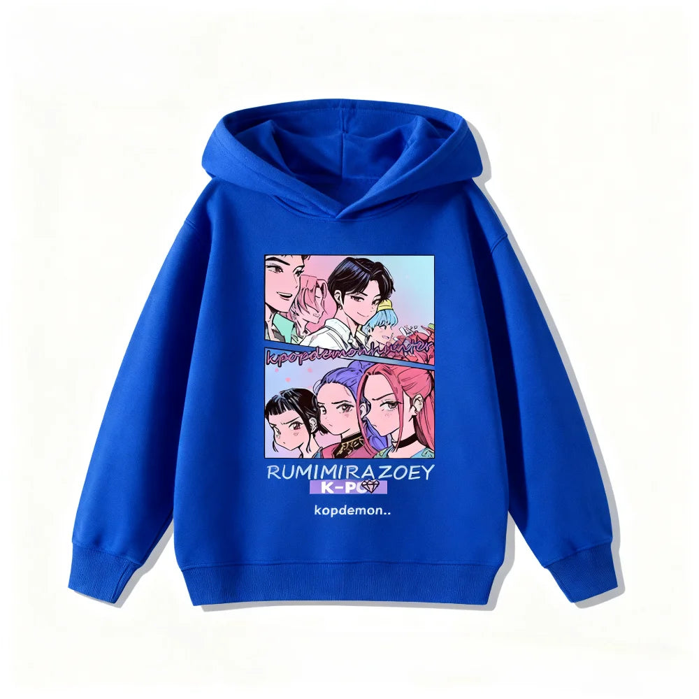 Trending Kpop Demon Hunter Children's Sweatshirt Boys and Girls Clothing Autumn and Winter Warm Children's Hoodie