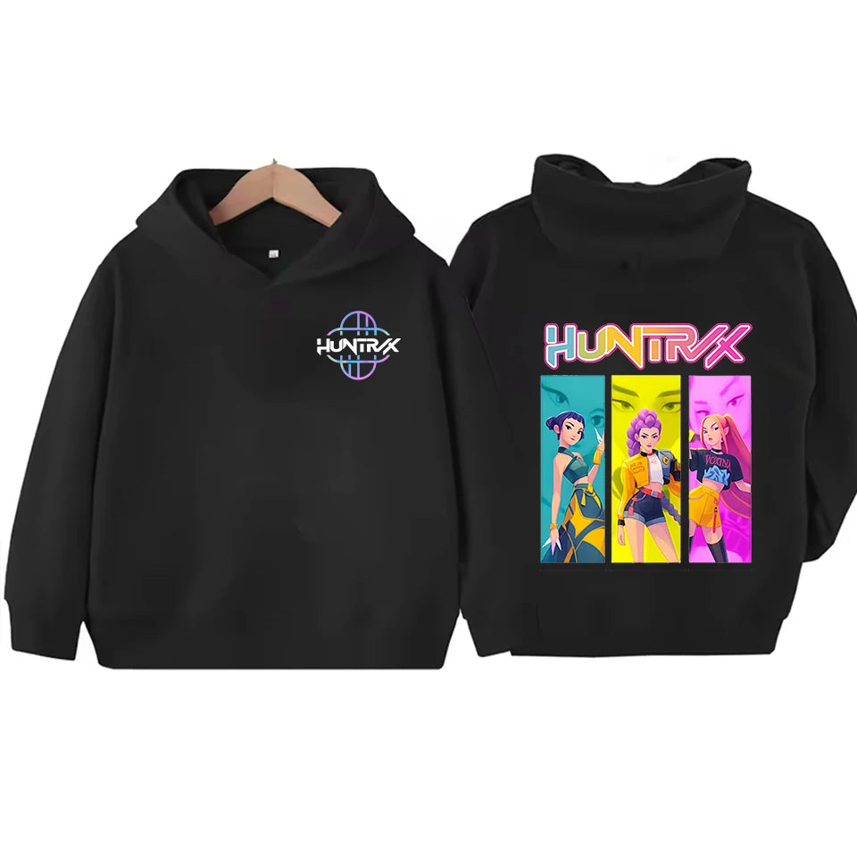 Kids Hoodie Kawaii Cartoon Printed Zippered Hoodie2025 New KPop Demon Hunters Coat Boys Autumn Jacket Baby Girl Winter Clothes