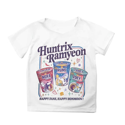 1 Kpop kids T-shirt made of skin-friendly fabric trendy anime style with fun instant noodles and letter prints