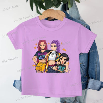 Kids T-shirt Hot Movie Print Print Fashion Casual Tops 2025 Movie Crew Neck Cartoon Girls Boys Tee Casual Baby Girl Clothes
