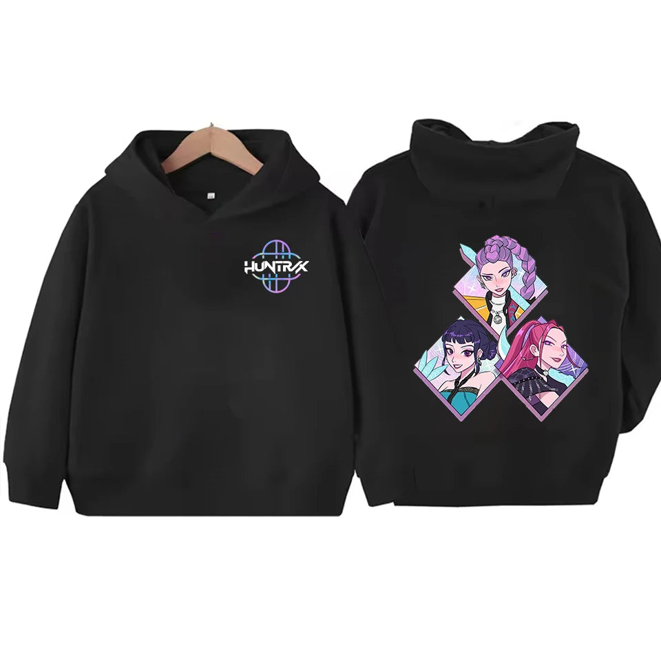 Kids Hoodie Kawaii Cartoon Printed Zippered Hoodie2025 New KPop Demon Hunters Coat Boys Autumn Jacket Baby Girl Winter Clothes