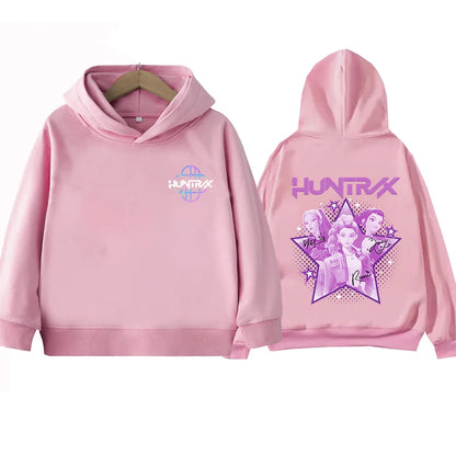 Kids Hoodie Kawaii Cartoon Printed Zippered Hoodie2025 New KPop Demon Hunters Coat Boys Autumn Jacket Baby Girl Winter Clothes