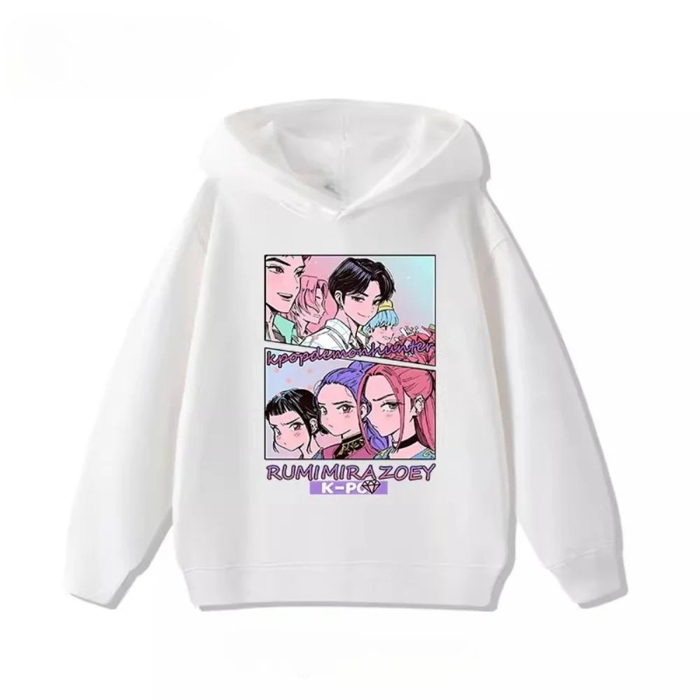 Trending Kpop Demon Hunter Children's Sweatshirt Boys and Girls Clothing Autumn and Winter Warm Children's Hoodie