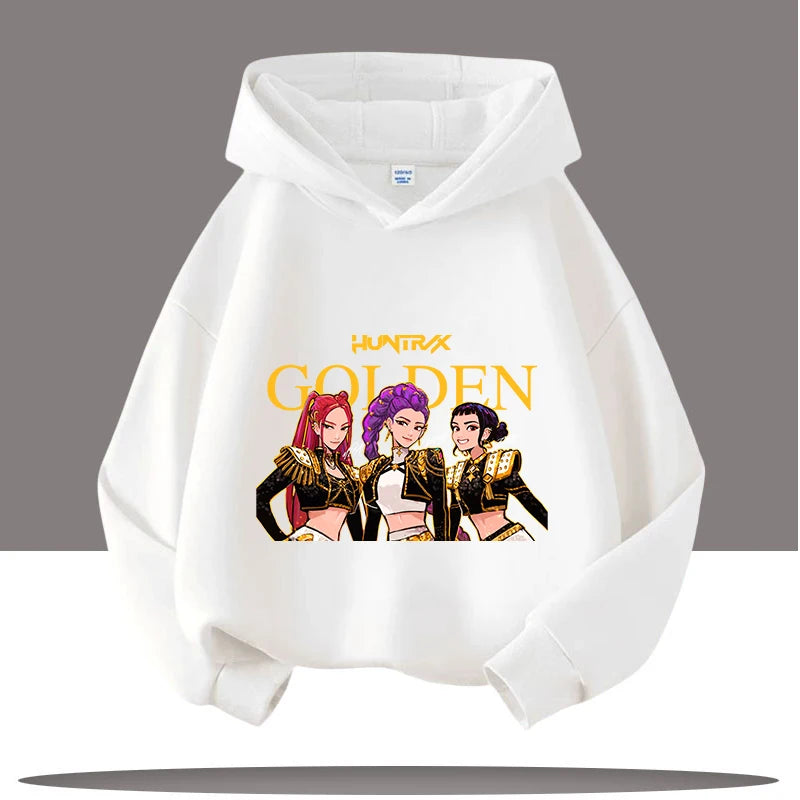 K-pop Demon Hunters Hoodies Boys Girls Long Sleeve Outerwear Saja Boys Print Hooded Coat for Children Fashion Pullover Kids Tops
