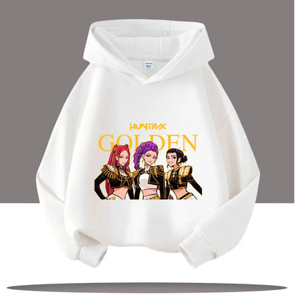 K-pop Demon Hunters Hoodies Boys Girls Long Sleeve Outerwear Saja Boys Print Hooded Coat for Children Fashion Pullover Kids Tops
