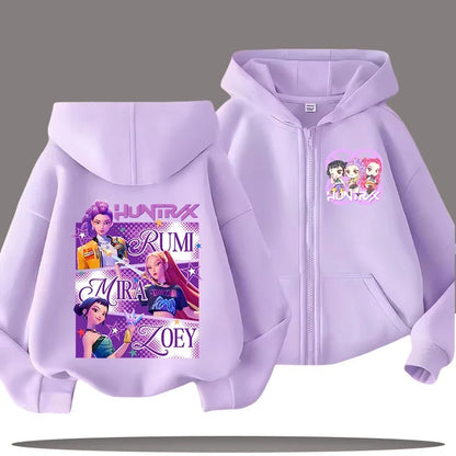K Pop Zip Up Hoodie Kpop Demon Hunters