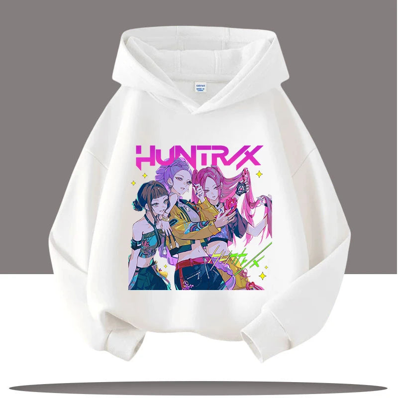 K-pop Demon Hunters Hoodies Boys Girls Long Sleeve Outerwear Saja Boys Print Hooded Coat for Children Fashion Pullover Kids Tops