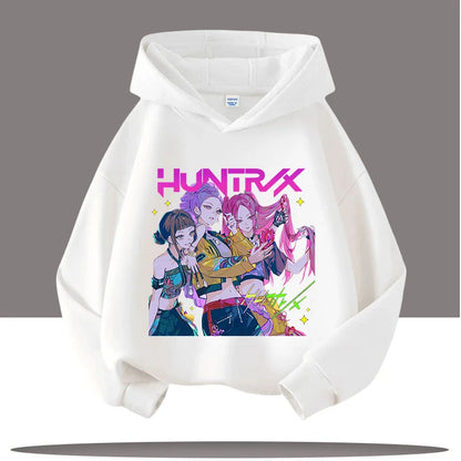 K-pop Demon Hunters Hoodies Boys Girls Long Sleeve Outerwear Saja Boys Print Hooded Coat for Children Fashion Pullover Kids Tops
