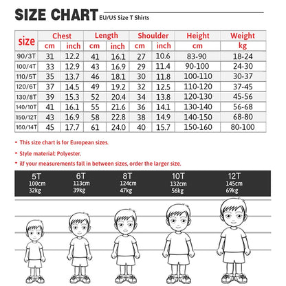 Cute Cartoon Graphic T-shirts Boys Girls Short Sleeve T-shirt Tops Anime Kpop T Shirt Gifts Children's Clothing
