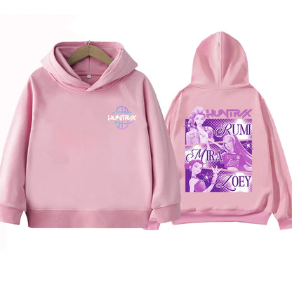 Kids Hoodie Kawaii Cartoon Printed Zippered Hoodie2025 New KPop Demon Hunters Coat Boys Autumn Jacket Baby Girl Winter Clothes