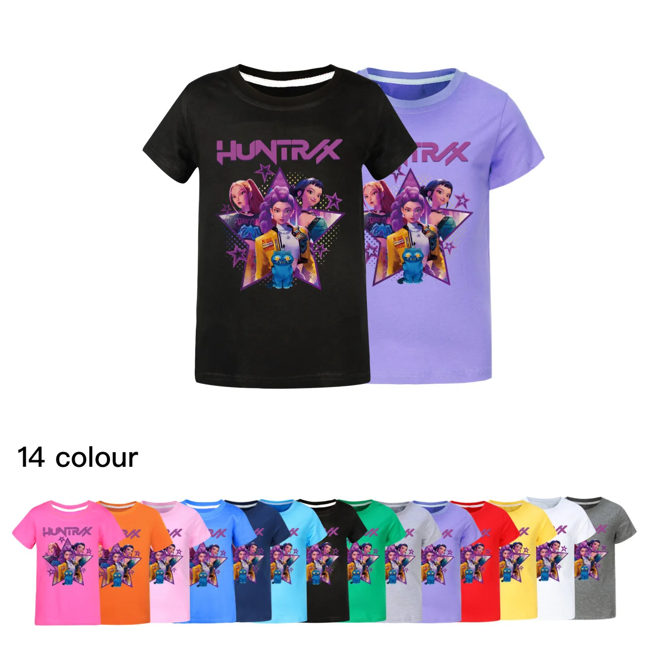 Children T-shirt for Boys Girls Fashion Anime Movie Tees Kids KPop Demon Hunters Huntrix Funny Short Sleeve T Shirt Gifts