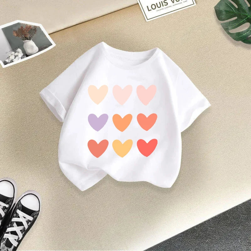 Children's T-shirt Boys and Girls Casual Fashion Short-sleeved Baby Half-sleeved Round Neck Top Base Shirt Kids Clothes