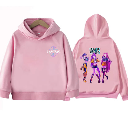 Kids Hoodie Kawaii Cartoon Printed Zippered Hoodie2025 New KPop Demon Hunters Coat Boys Autumn Jacket Baby Girl Winter Clothes