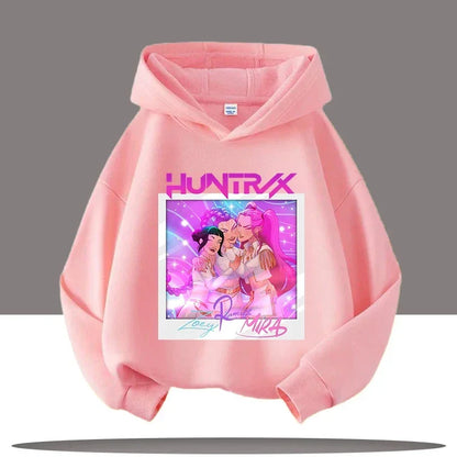 K-pop Demon Hunters Hoodies Boys Girls Long Sleeve Outerwear Saja Boys Print Hooded Coat for Children Fashion Pullover Kids Tops