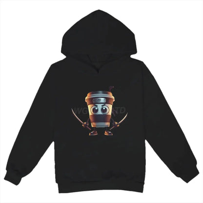 Kids Brainrot Meme Hooded Shirt Cappuccino Assassino Printed Trendy Shirt Funny Brain rot Baby Hoodies