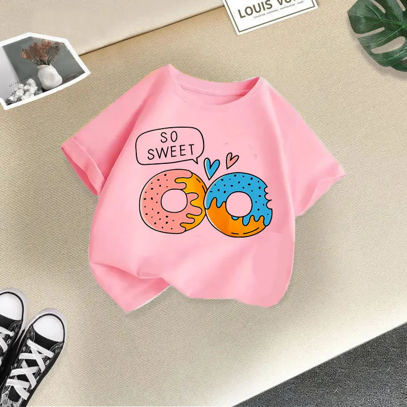 Children's T-shirt Boys and Girls Casual Fashion Short-sleeved Baby Half-sleeved Round Neck Top Base Shirt Kids Clothes