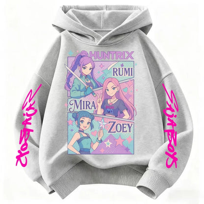 Kids' KPop Demon Hunters Hoodie 3-14Y Boys' Same Style As Hot Sale Anime Hoodie Soft Fleece 3D Print Autumn