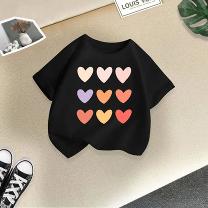 Children's T-shirt Boys and Girls Casual Fashion Short-sleeved Baby Half-sleeved Round Neck Top Base Shirt Kids Clothes