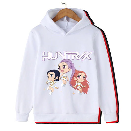 Children's cotton sweatshirt Korean Wave Demon Hunter Print Fashion Casual 2025 Movie Round Neck Cartoon Girl Casual Clothing