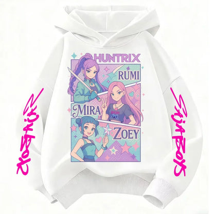 Kids' KPop Demon Hunters Hoodie 3-14Y Boys' Same Style As Hot Sale Anime Hoodie Soft Fleece 3D Print Autumn