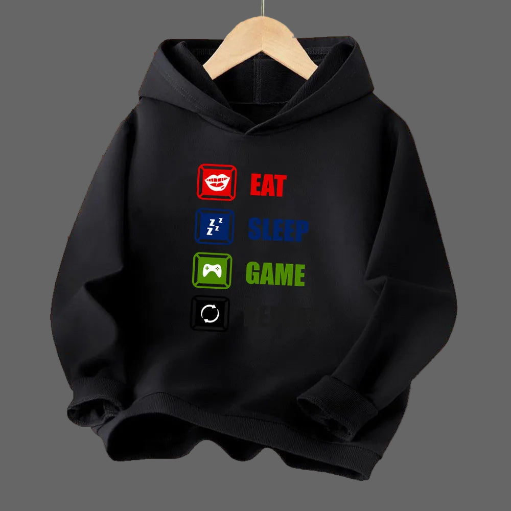 Boys Gamer Hoodies Long Sleeve Children Spring Fall Hooded Sweatshirt Outdoor Stylish Boy Tops YXJ01