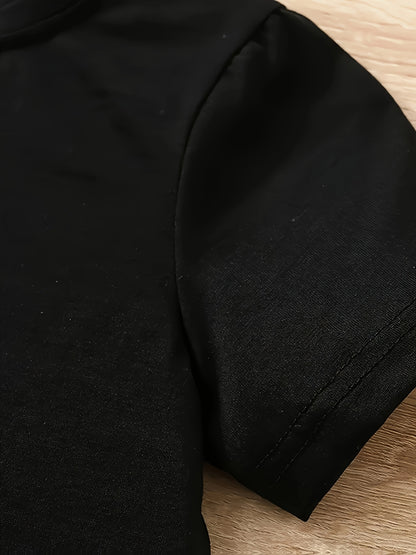 Boys' 67 Number & Hand Gesture Print T-Shirt - White 67 Number 7 & 6 Digits with Hand Symbols, Soft Stretch Knit Round Neck Casual Top for Spring Summer Fall, Math-Themed Outfit for Kids (Machine Washable)