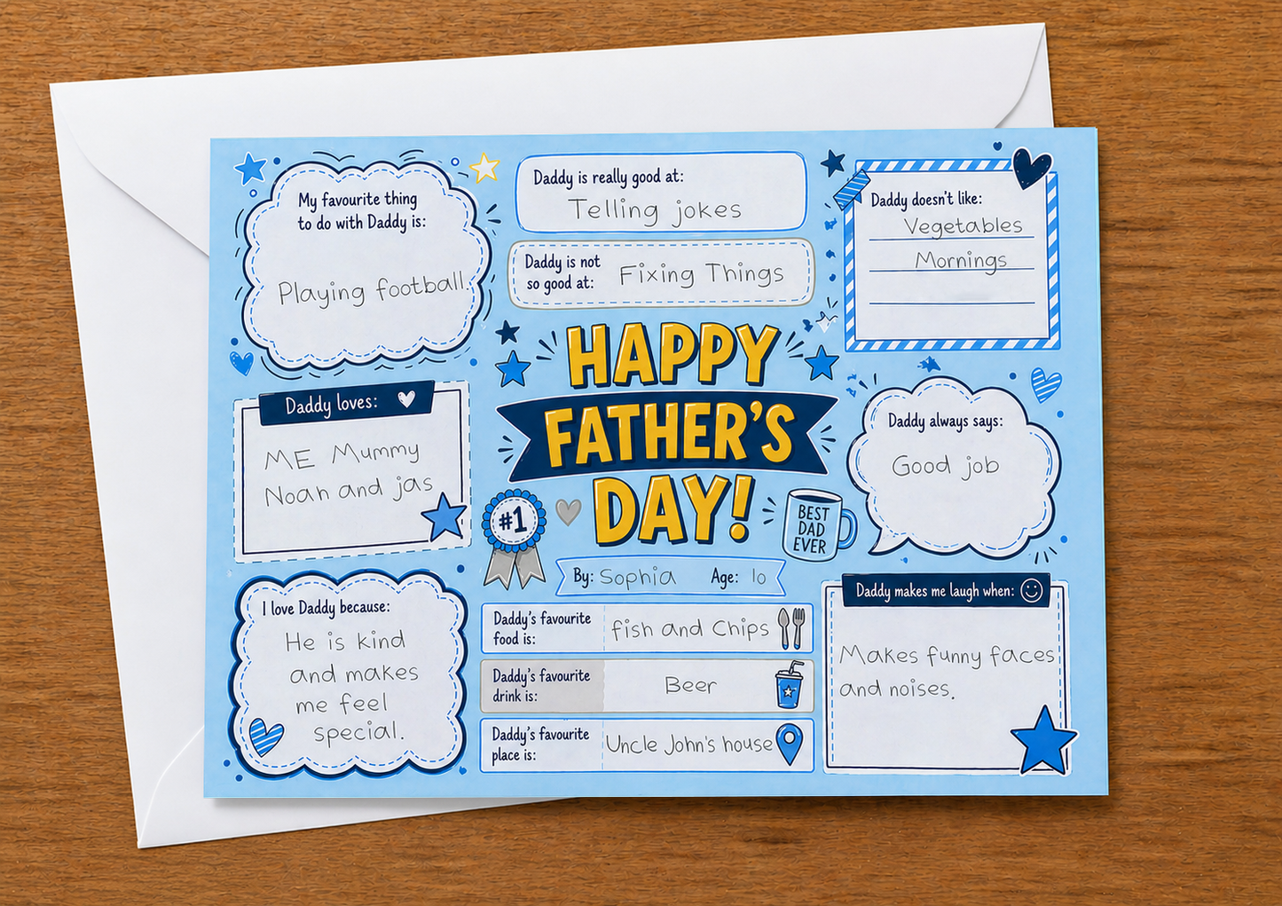 Personalised Father's Day Card - All About Daddy - Fun Fathers Day Gift