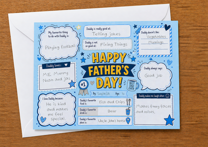 Personalised Father's Day Card - All About Daddy - Fun Fathers Day Gift