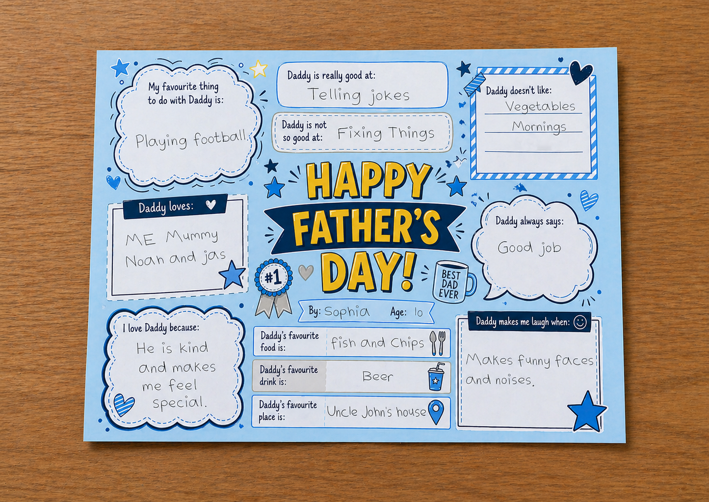 Personalised Father's Day Card - All About Daddy - Fun Fathers Day Gift