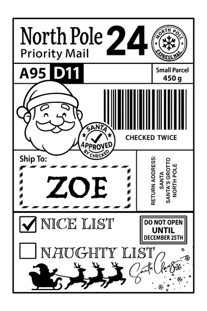 Personalised Santa Naughty or Nice Delivery Labels – North Pole Shipping Stickers