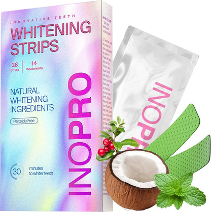 Inopro Teeth Whitening Strips Green Non Peroxide Teeth Whitening Ino Pro - Instant Teeth Whitening Without The Harm (28 Strips)
