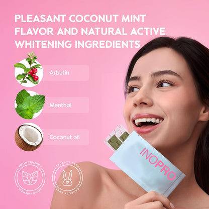 Inopro Teeth Whitening Strips Green Non Peroxide Teeth Whitening Ino Pro - Instant Teeth Whitening Without The Harm (28 Strips)